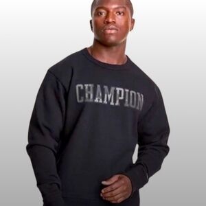 Champion Men’s Performance Crew Sweatshirt Camo Logo Army Green Size S